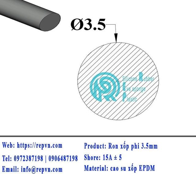 ron xop EPDM tron phi 3.5mm min