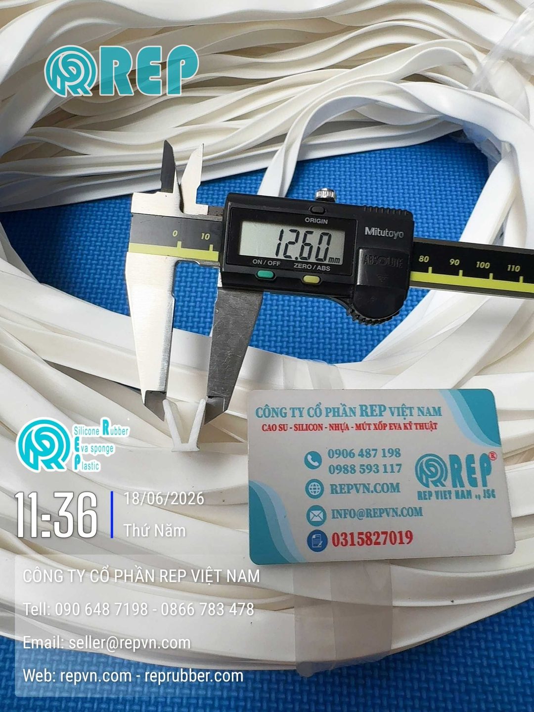 Ron silicon trắng chữ V 12.6x14x1.6