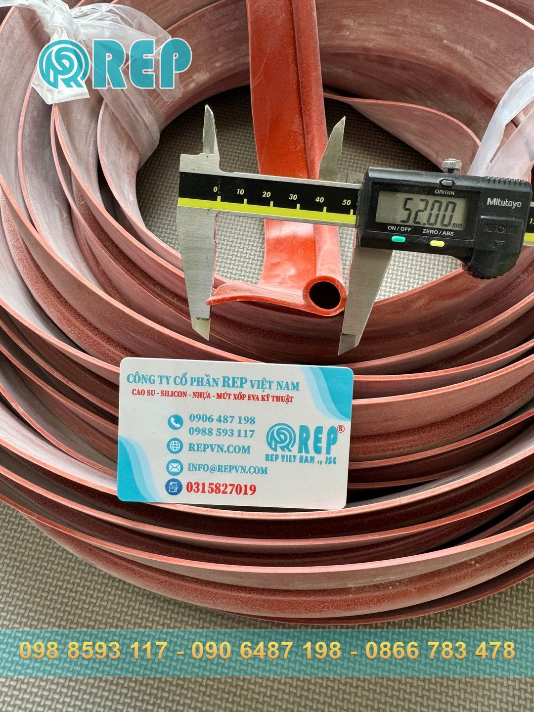 Ron silicon đỏ chữ P 52x20x2