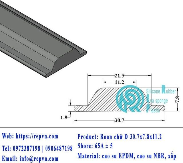 Vòng đệm nối nhiệt cao su chữ U 6.0mm min