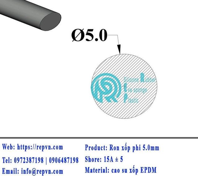 ron xop EPDM tron phi 5.0mm min