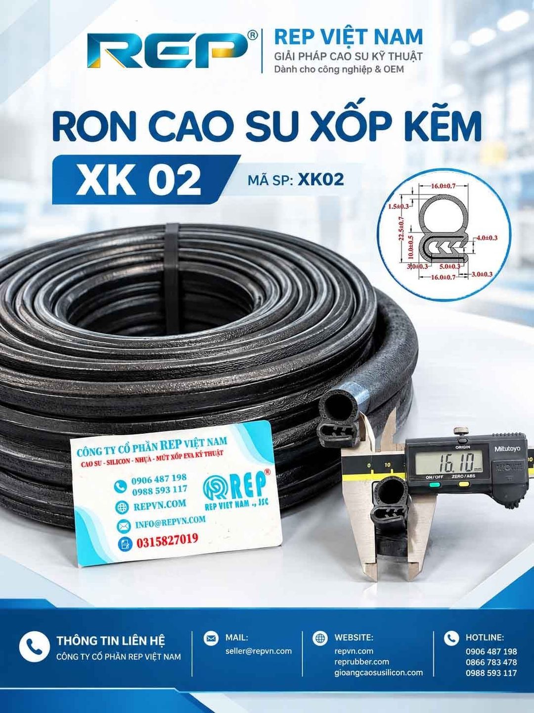Ron cao su xốp kẽm XK 02