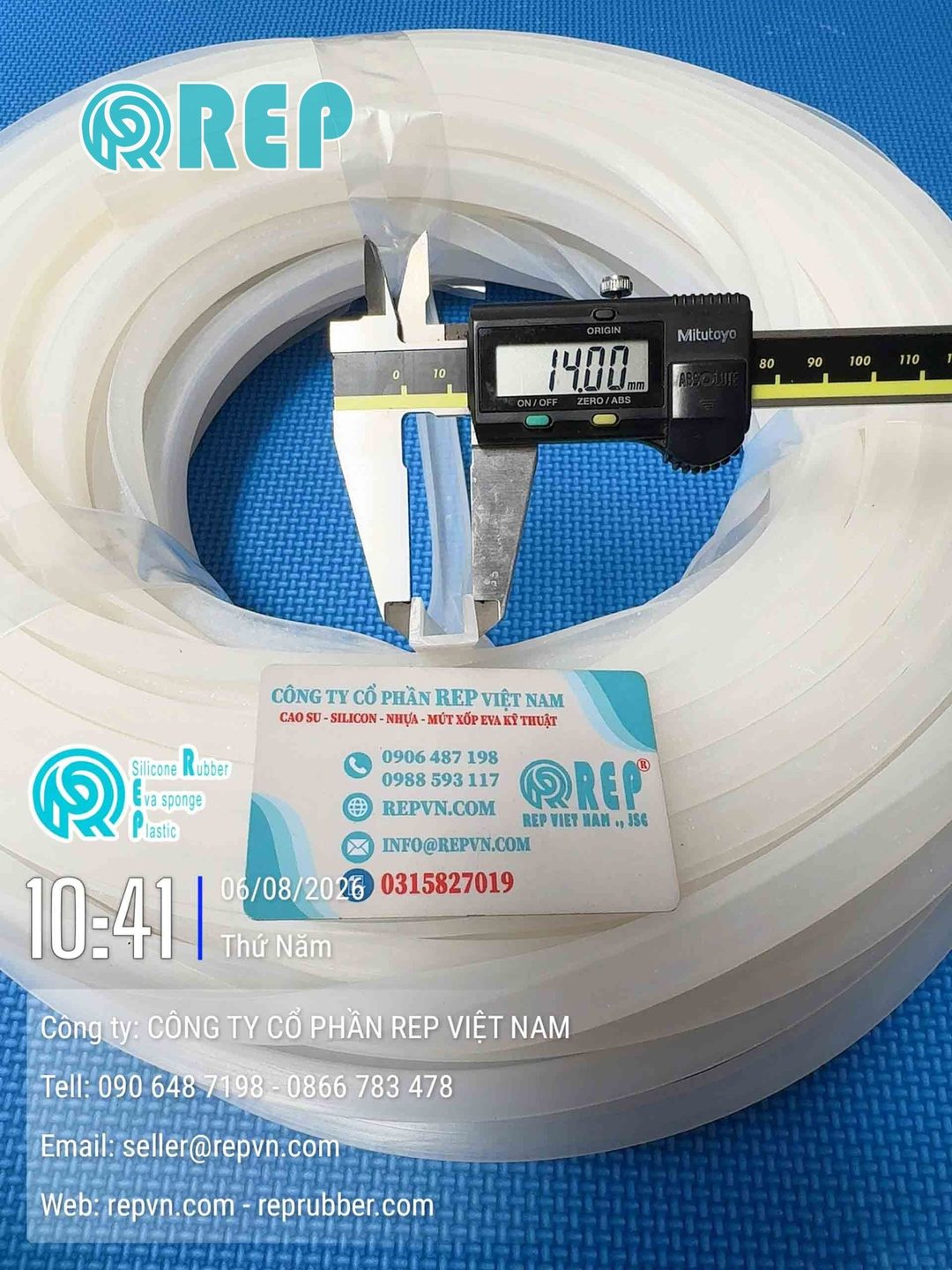 Ron silicon trắng chữ U 14x10x2, khe 10mm