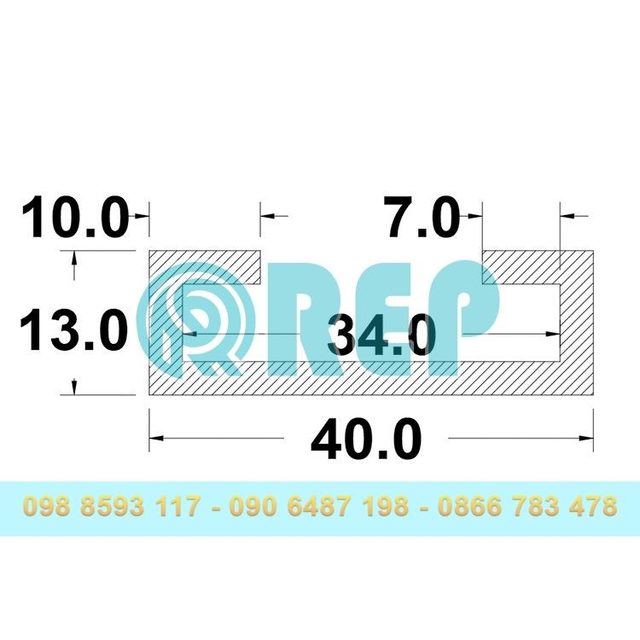 ron cao su chu U 40x13x34