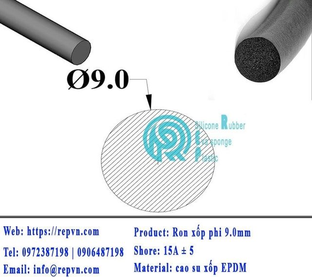 ron xop EPDM tron phi 9.0mm min