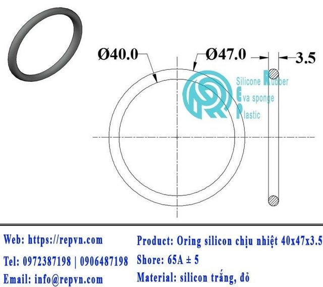 oring silicon chiu nhiet 40x47x3.5 min
