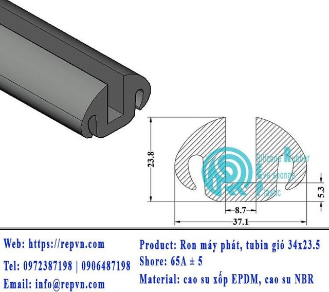 ron xop EPDM tron phi 6.0mm min
