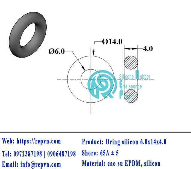 oring silicon 6.0x14x4.0 min