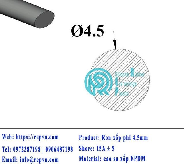 ron xop EPDM tron phi 4.5mm min