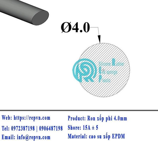 ron xop EPDM tron phi 4.0mm min