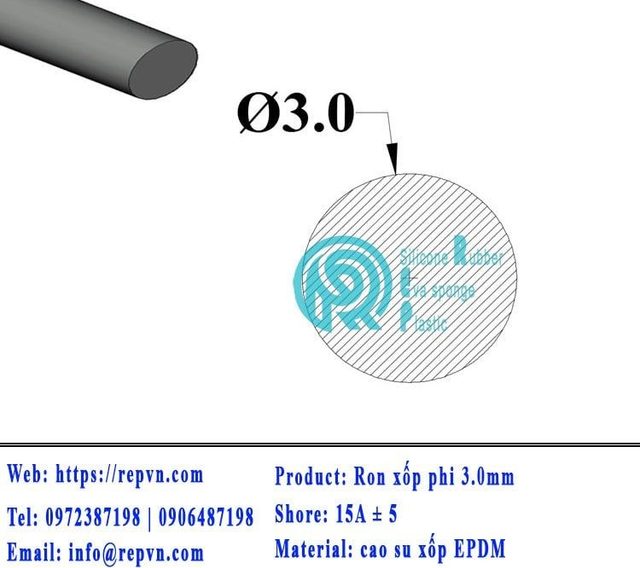 ron xop EPDM tron phi 3.0mm min