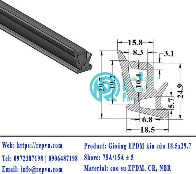 Gioang cao su EPDM kin cua nhom Xingfa 18.5x29.7 min