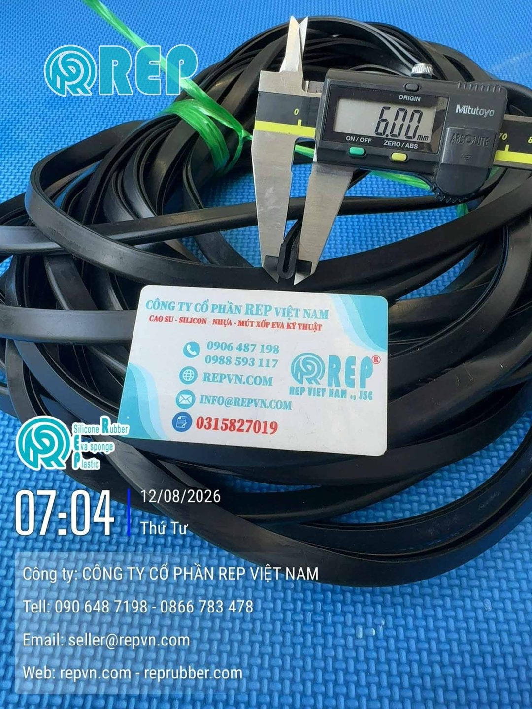 Ron cao su NBR chữ U 6x12x2, khe 2mm