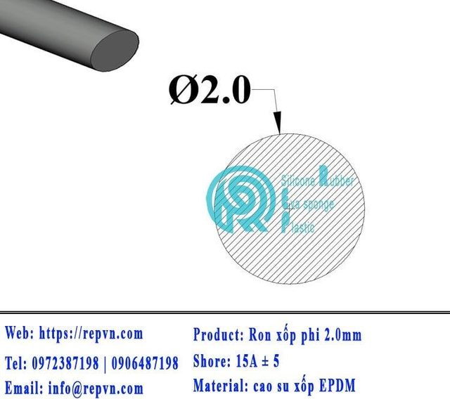 ron xop EPDM tron phi 2.0mm min