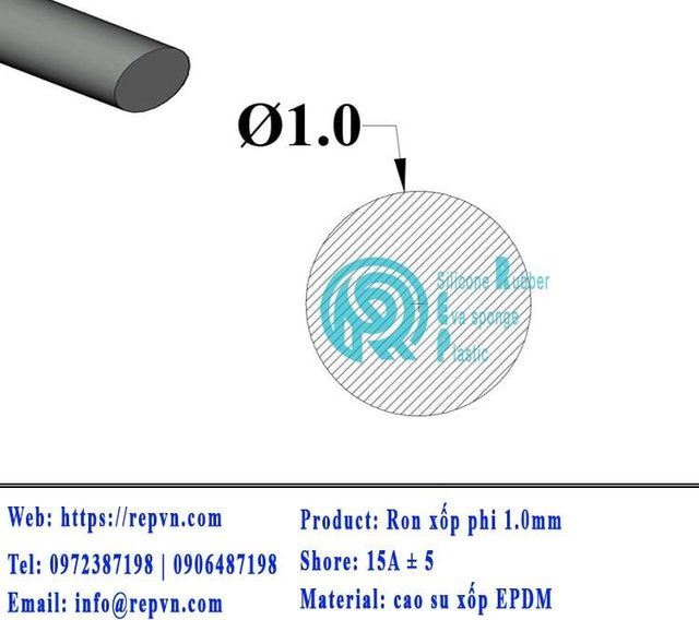 ron xop EPDM tron phi 1.0mm min