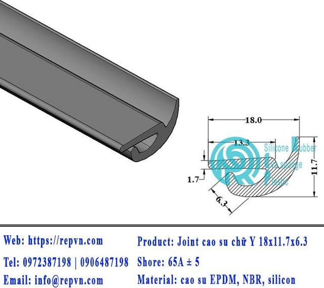 Vòng đệm nối nhiệt cao su chữ U 4.5mm min
