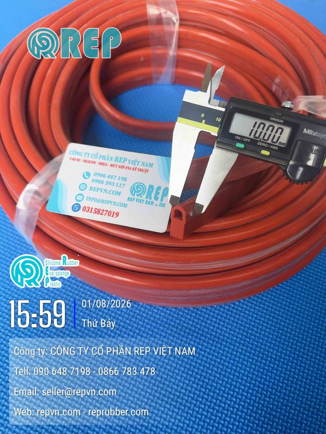 Ron silicon đỏ chữ T 10x22x2