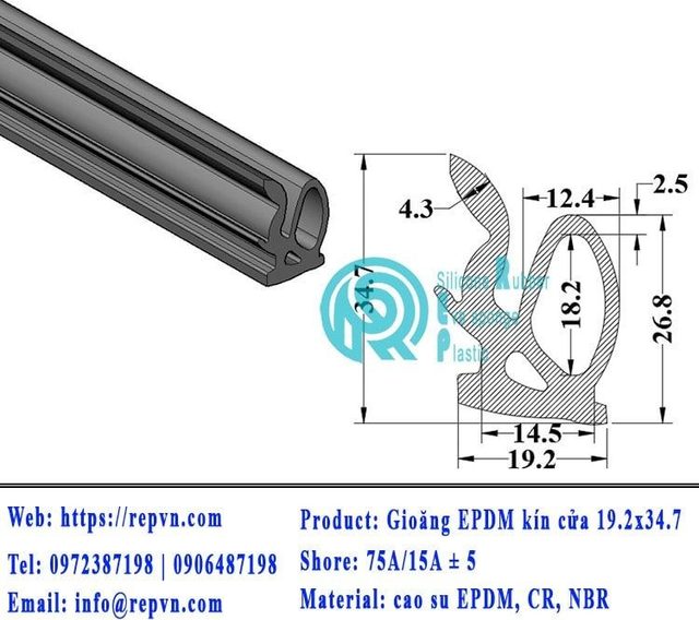 Gioang cao su EPDM kin cua nhom Xingfa 19.2x34.7 min