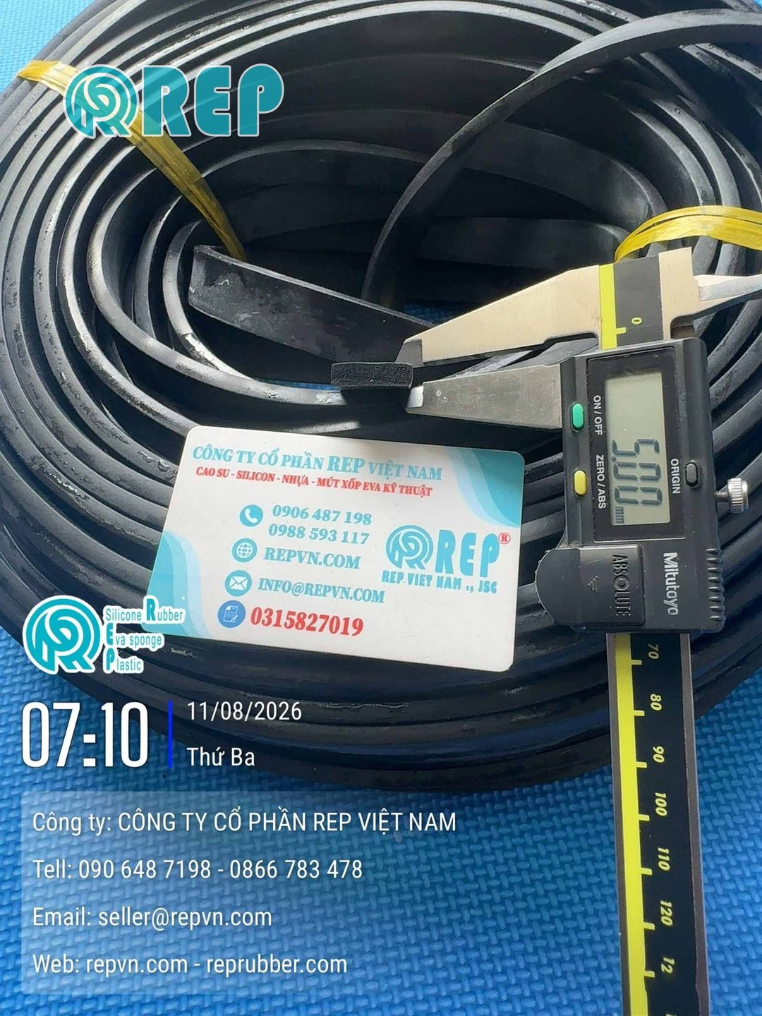 Ron cao su xốp EPDM chữ nhật 5x20