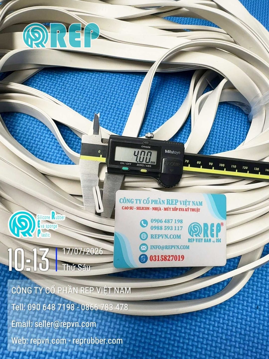 Ron cao su trắng chữ U 4x15x1.5
