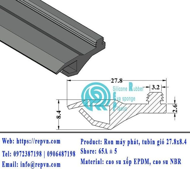 ron xop EPDM tron phi 2.0mm min