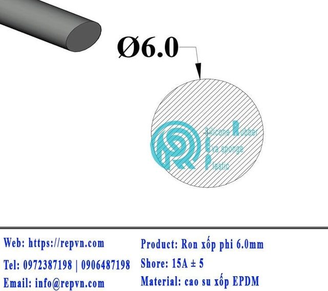 ron xop EPDM tron phi 6.0mm min