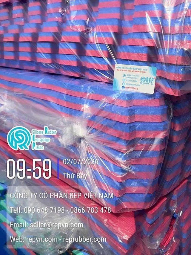 Thảm xốp trải sàn 1m x 1m màu đỏ cam – An toàn, dễ lắp đặt