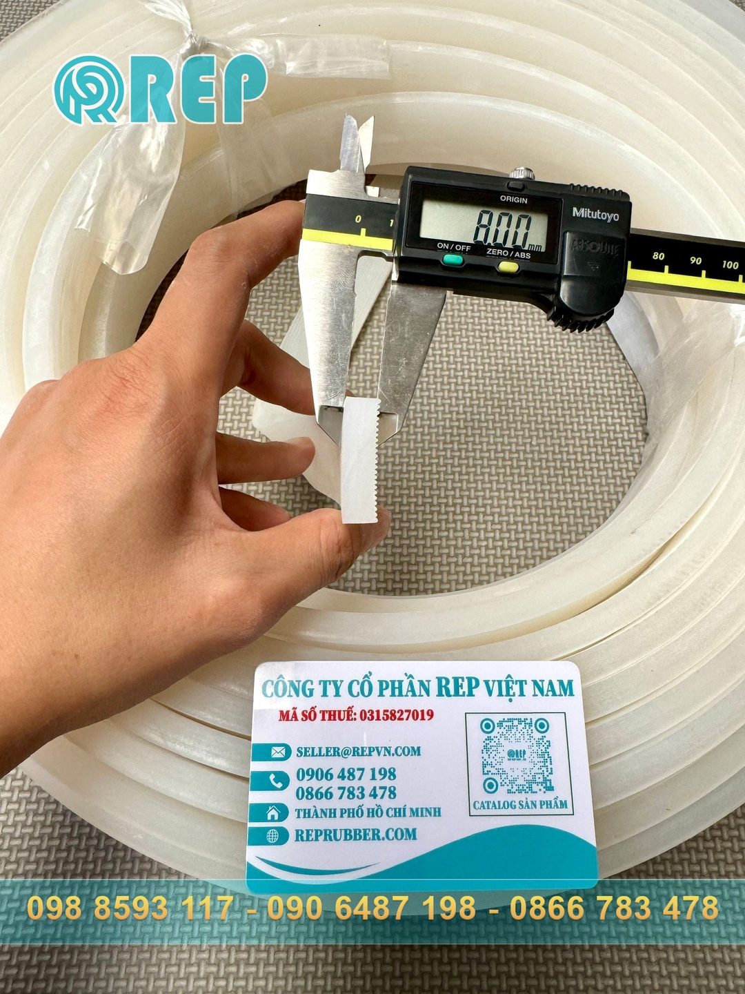 Ron silicon trắng chữ nhật 8x29
