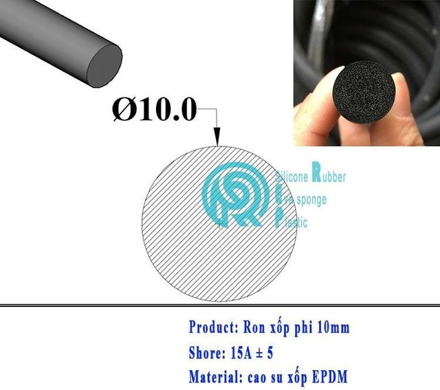 ron xop EPDM tron phi 10mm min