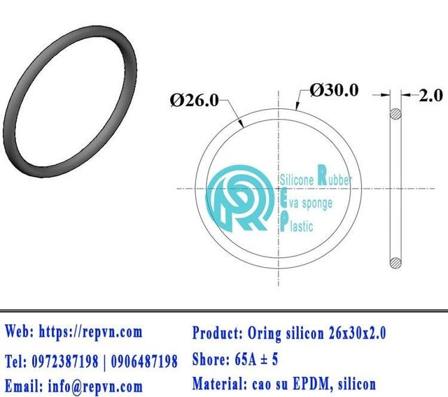oring silicon x26x30x2.0 min