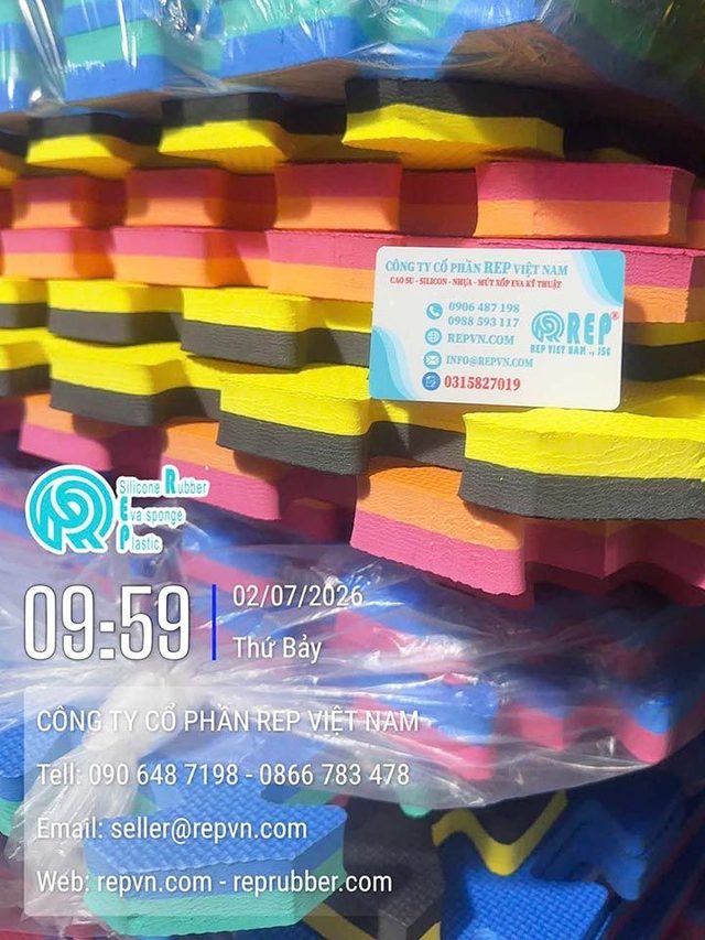 Thảm xốp lót sàn 100x100cm màu vàng đen – Chuyên dùng phòng gym