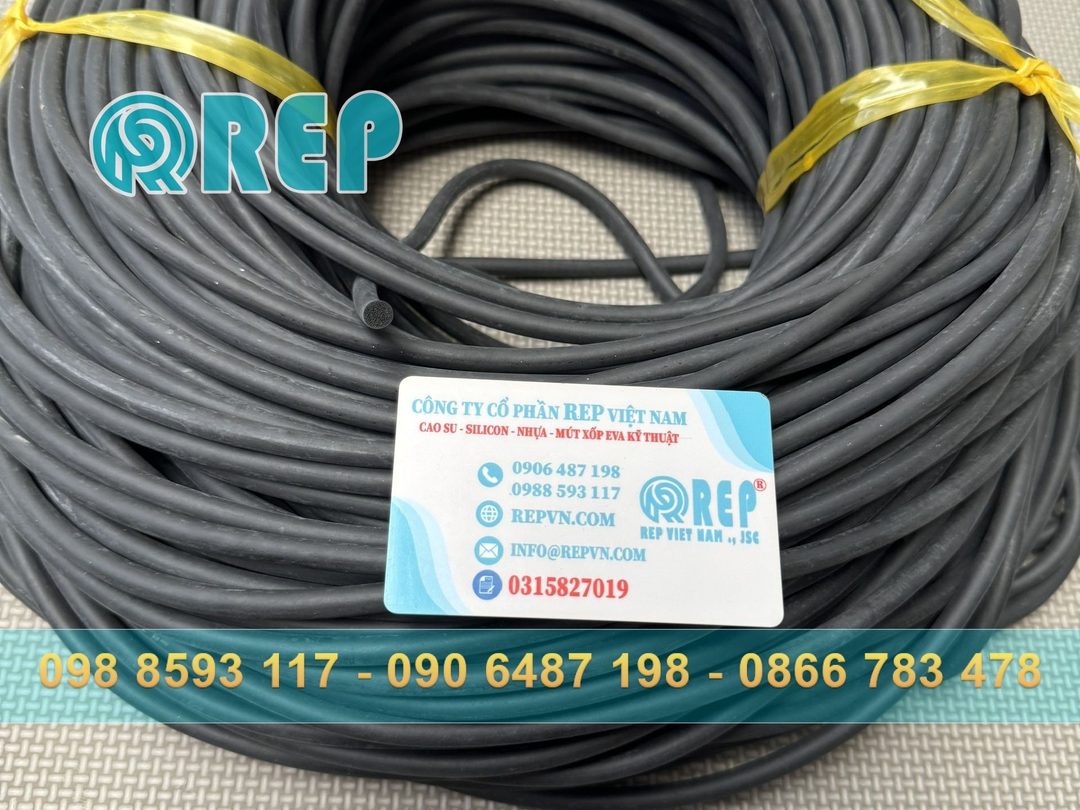 Dây gioăng xốp EPDM với nhiều kích cỡ đường kính: phi 5, phi 7, phi 10, phi 15, phi 20