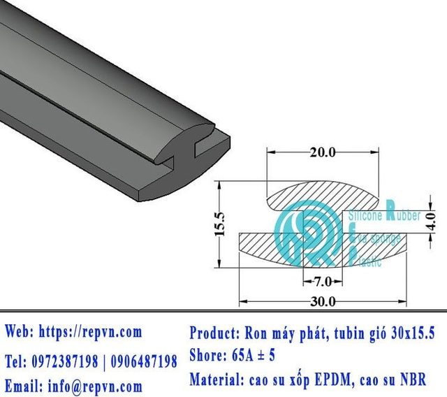 ron xop EPDM tron phi 5.0mm min