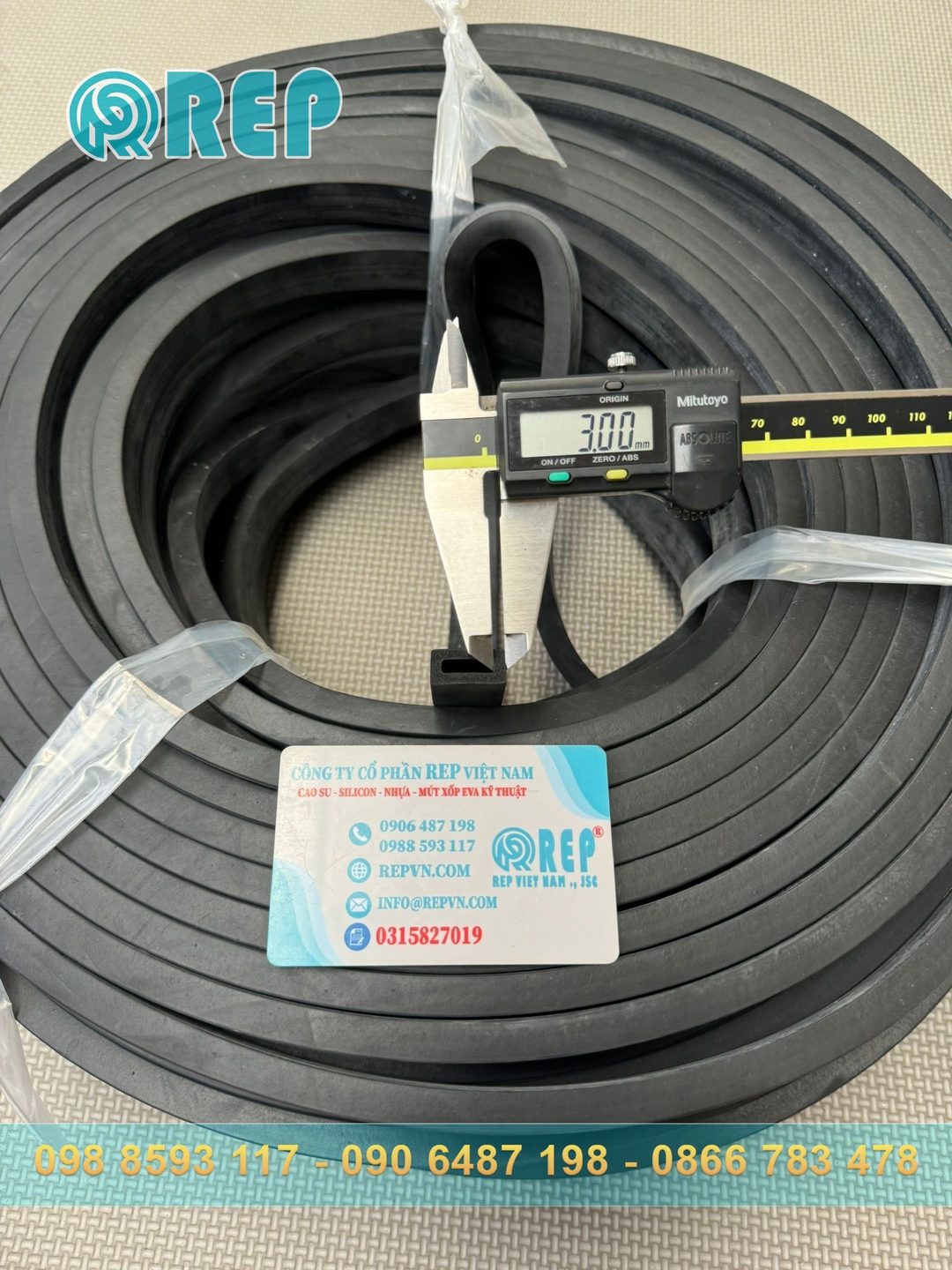 Ron cao su xốp EPDM chữ nhật 25x15x3