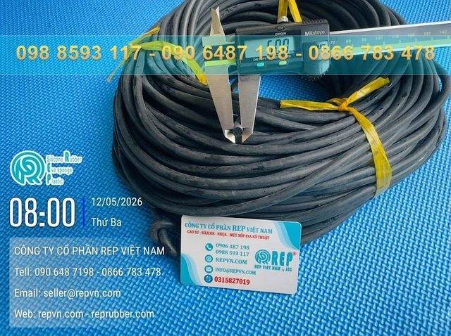 Gioăng cao su xốp EPDM tròn phi 5, chịu nhiệt, kín khít