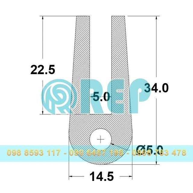 ron cao su chu U 14.5x34.5