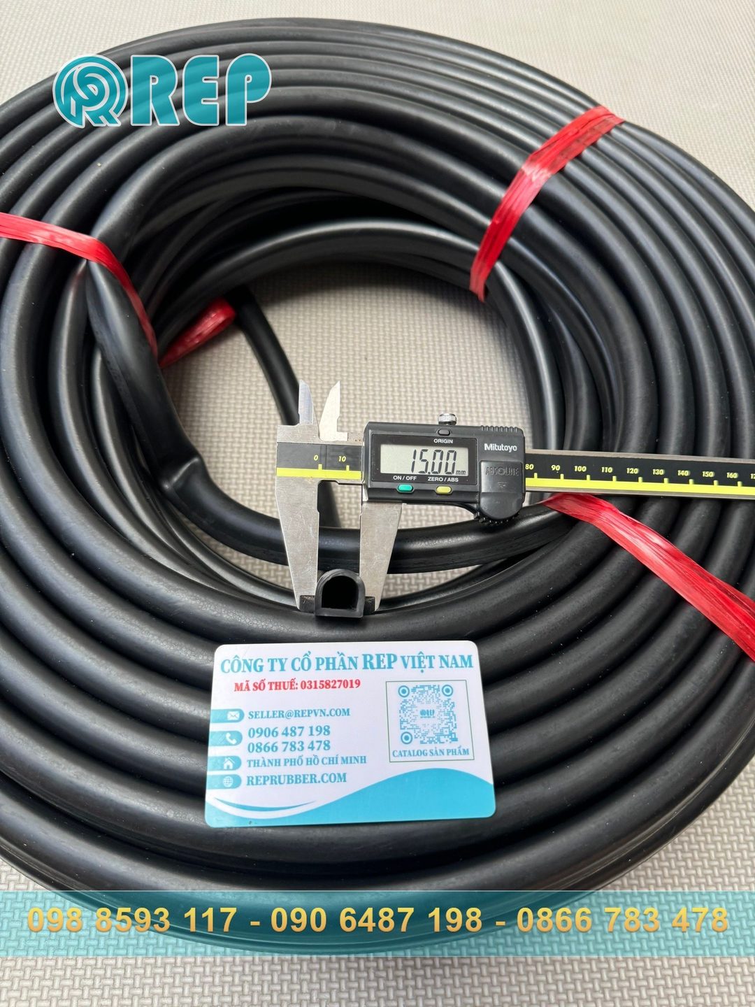 Ron cao su EPDM chữ D 15x15x2