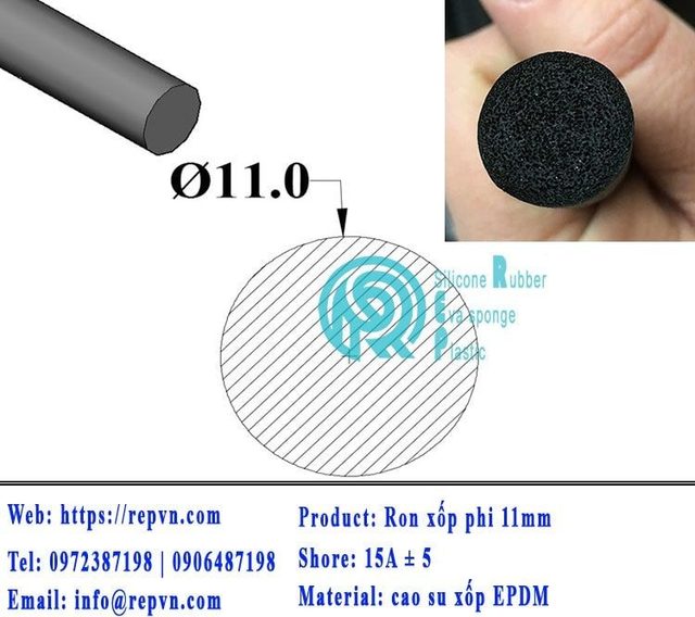 ron xop EPDM tron phi 11mm min