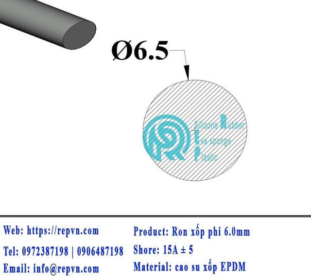 ron xop EPDM tron phi 6.5mm min